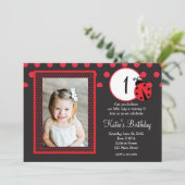 Invitation à l'anniversaire de Red Lady Bug (Debout devant)