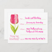 Invitation à l'anniversaire de Red Tulip (Devant / Derrière)