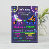 Invitation à l'anniversaire de Roller pour garçon (Debout devant)