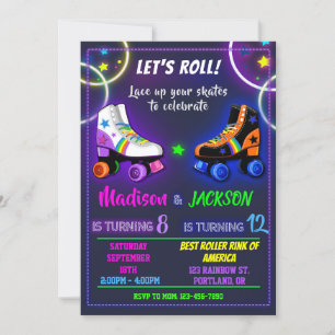 Invitation à l'anniversaire de Roller pour garçon