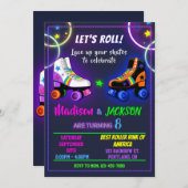 Invitation à l'anniversaire de Roller pour garçon (Devant / Derrière)