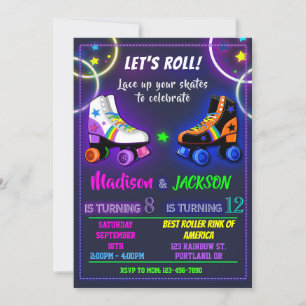 Invitation à l'anniversaire de Roller pour garçon
