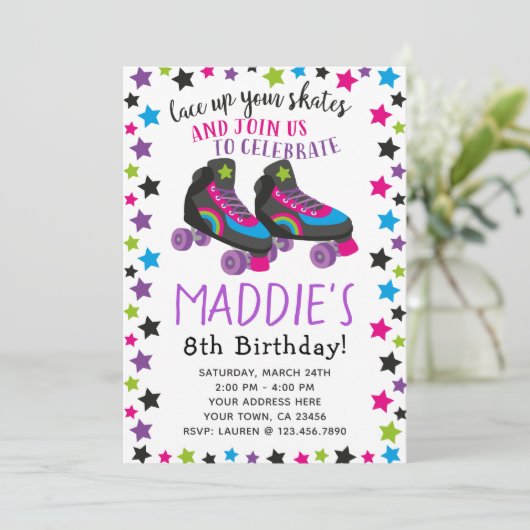 Invitation à l'anniversaire de Roller Skate (Debout devant)