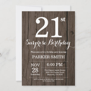 Invitation à l'anniversaire de Rustic Surprise