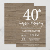 Invitation à l'anniversaire de Rustic Surprise (Devant / Derrière)