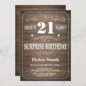 Invitation à l'anniversaire de Rustic Surprise (Devant / Derrière)