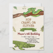 Invitation à l'anniversaire de serpent et de croco (Devant)