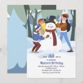 Invitation à l'anniversaire de Snowman (Devant / Derrière)