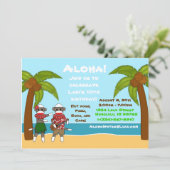 Invitation à l'anniversaire de Sock Monkey Luau (Debout devant)