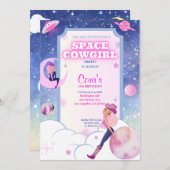 Invitation à l'anniversaire de Space Cowgirl (Devant / Derrière)