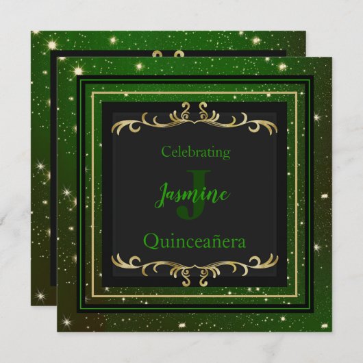 Invitation à l'anniversaire de Sparkly Green et Go (Devant / Derrière)