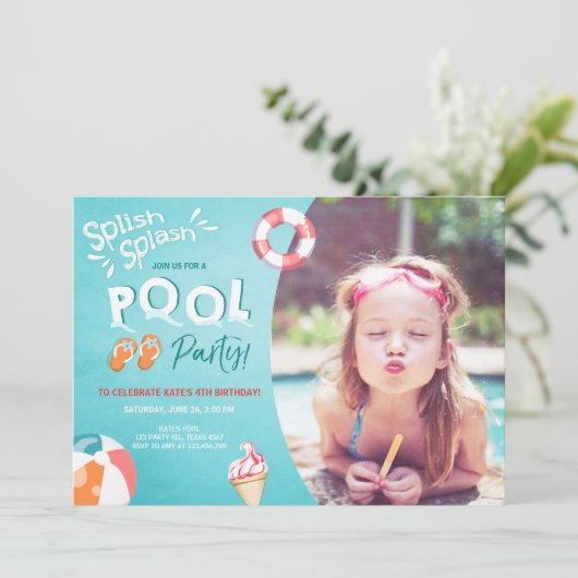 Invitation à l'anniversaire de Splish Splash (Debout devant)