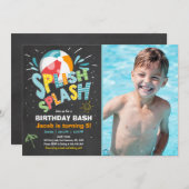Invitation à l'anniversaire de Splish Splash (Devant / Derrière)