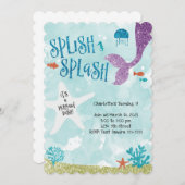 Invitation à l'anniversaire de Splish Splash Merma (Devant / Derrière)