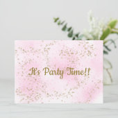 Invitation à l'anniversaire de Sprinkle Pink Stars (Debout devant)