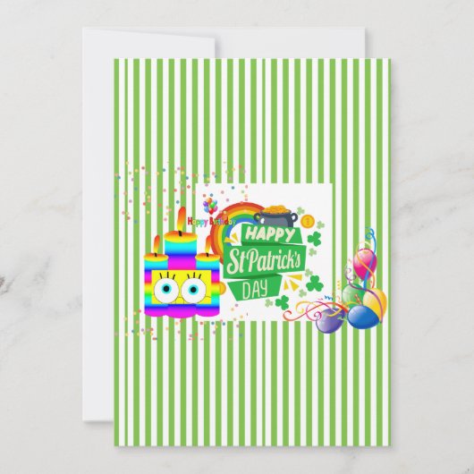 Invitation à l'anniversaire de St. Patrick (Devant)