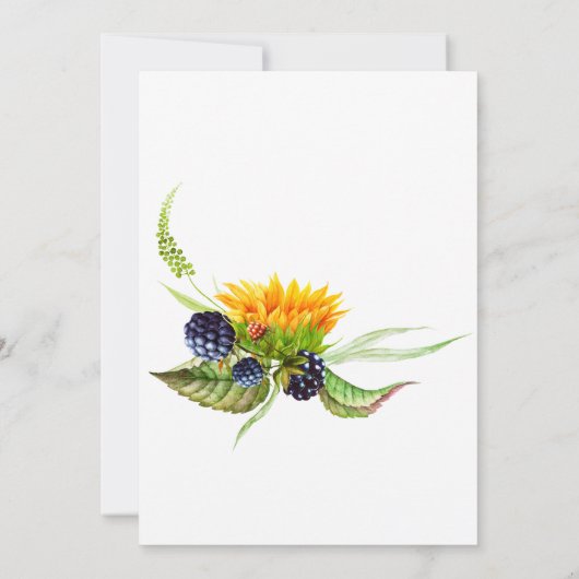 Invitation à l'anniversaire de Sunflower Boho (Dos)