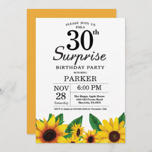 Invitation à l'anniversaire de Sunflower Surprise