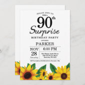 Invitation à l'anniversaire de Sunflower Surprise  (Devant / Derrière)