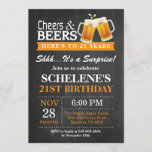 Invitation à l'anniversaire de surprise Cheers et<br><div class="desc">Surprise Cheers and Beers 21st Birthday Invitation Card. Anniversaire adulte.Orange. 16e 18e 21e 30e 40e 60e 70e 80e 90e 100e. N'Importe Quel Âge.
Pour plus de personnalisation,  cliquez sur le bouton "Customiser" et utilisez notre outil de conception pour modifier ce modèle.</div>