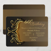 Invitation à l'anniversaire de Swirls Edging (Devant / Derrière)