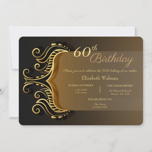 Invitation à l'anniversaire de Swirls Edging (Devant)