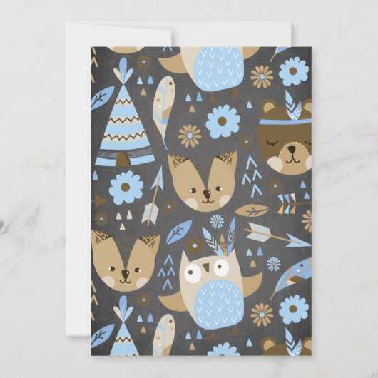 Invitation à l'anniversaire de Teepee Wild (Dos)