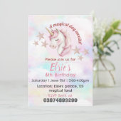 Invitation à l'anniversaire de thème de licorne fi (Debout devant)