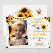 Invitation à l'anniversaire de tournesol Photo 2e  (Devant / Derrière)