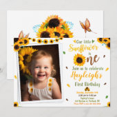 Invitation à l'anniversaire de tournesol Photo Pre (Devant / Derrière)