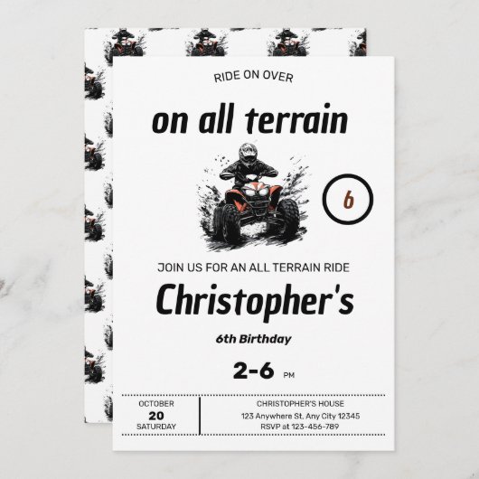 Invitation à l'anniversaire de tous les circuits t (Devant / Derrière)