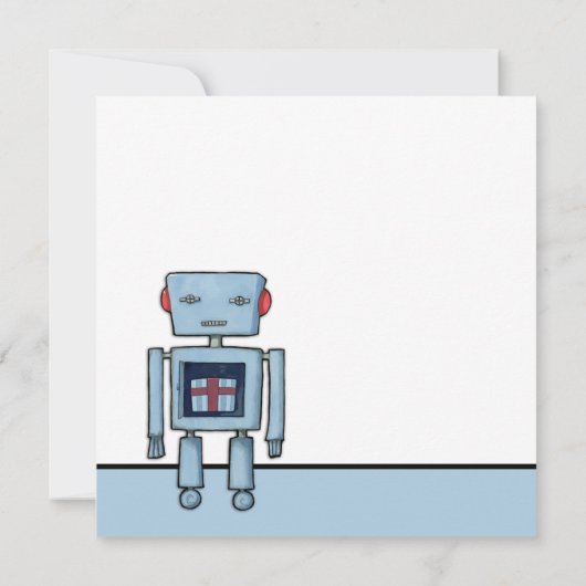 Invitation à l'anniversaire de Toy Robot (Dos)