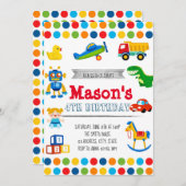 Invitation à l'anniversaire de Toyland (Devant / Derrière)