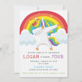 Invitation à l'anniversaire de Unicorn Dab (Devant)