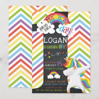 Invitation à l'anniversaire de Unicorn Dab