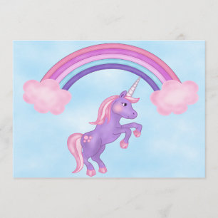 Invitation à l'anniversaire de Unicorn et Rainbow