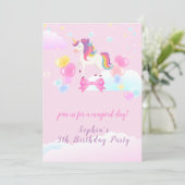 Invitation à l'anniversaire de vol de la licorne (Debout devant)