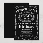 Invitation à l'anniversaire de Whiskey Adulte liqu (Devant / Derrière)