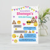 Invitation à l'anniversaire d'Emoji, Invitation du (Debout devant)