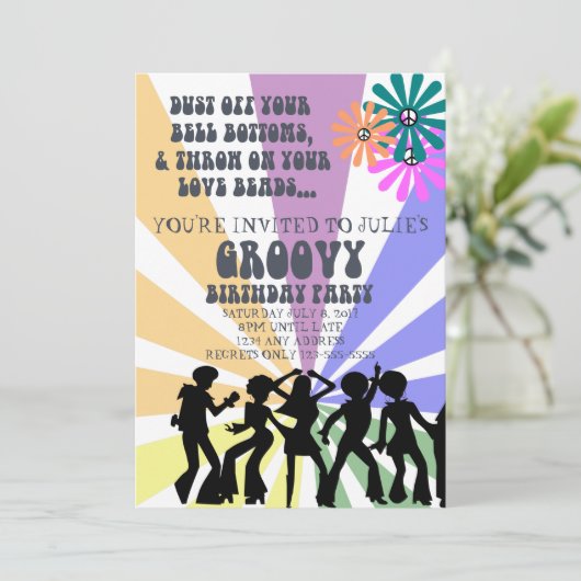 Invitation à l'anniversaire des années 60 (Debout devant)