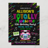 Invitation à l'anniversaire des années 80 (Devant / Derrière)