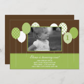 Invitation à l'anniversaire des ballons modernes - (Devant / Derrière)