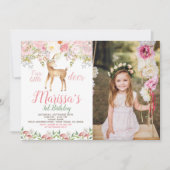 Invitation à l'anniversaire des cerfs avec photo (Devant)