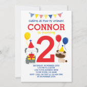 Invitation à l'anniversaire des chiots (Devant)