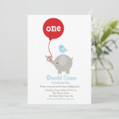 Invitation à l'anniversaire des éléphants avec un  (Debout devant)