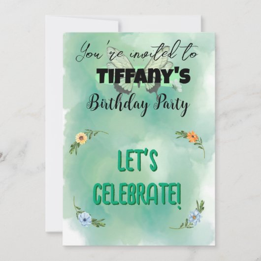 Invitation à l'anniversaire des fleurs et des papi (Devant)