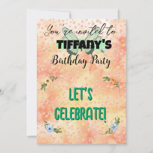 Invitation à l'anniversaire des fleurs et des papi (Devant)