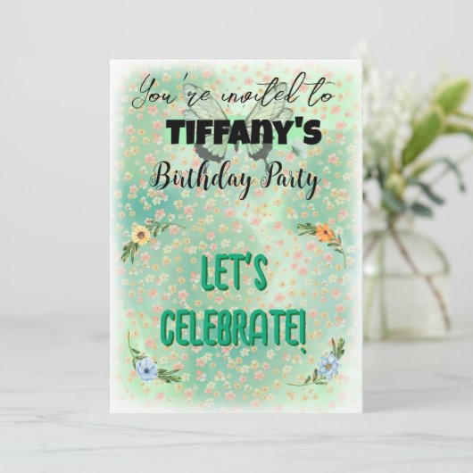 Invitation à l'anniversaire des fleurs et des papi (Debout devant)