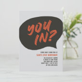 Invitation à l'anniversaire des hommes (Debout devant)