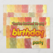 invitation à l'anniversaire des ours rouges (Devant / Derrière)